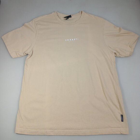 Sonneti London Men's Large Beige Logo T-Shirt - Picture 1 of 13